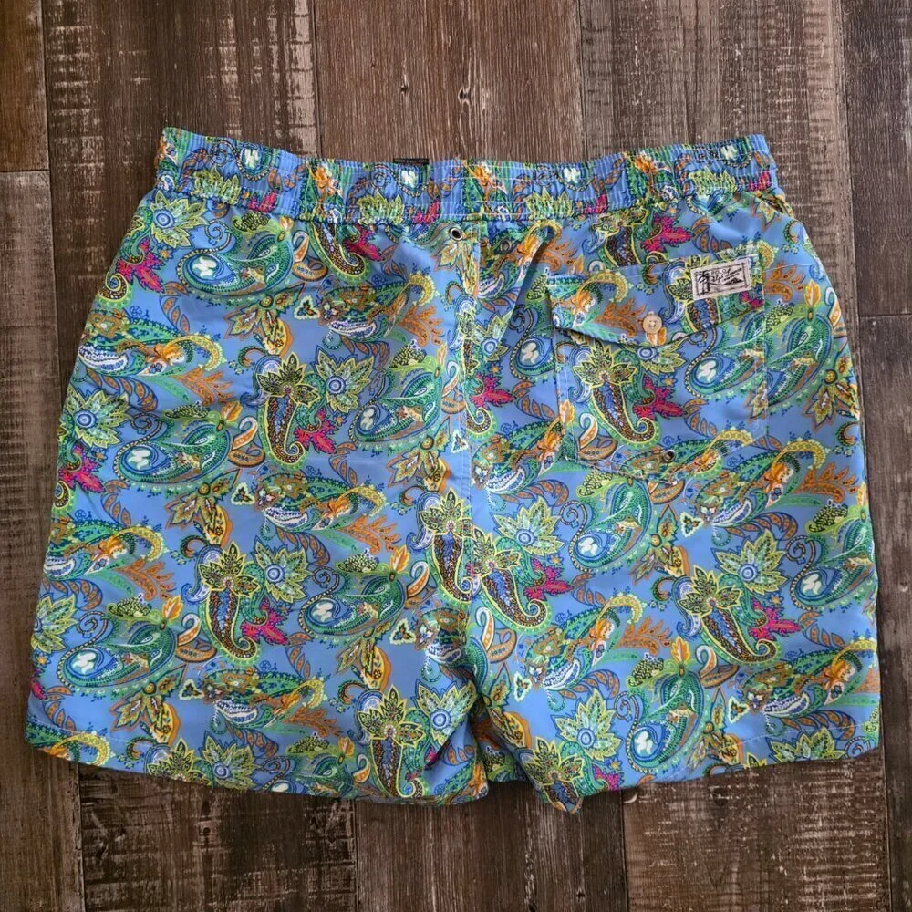 Polo Ralph Lauren Men's Swim Shorts Trunks Tropical Floral Paisley Size XXL